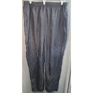 Vintage Good Stunt Sports Silk Track Pants Plus Size 1X Black‎ Joggers Pull On